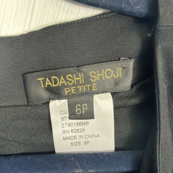 Tadashi Shoji Black Cocktail Dress with Broche Womens Size 6P - Picture 6 of 9